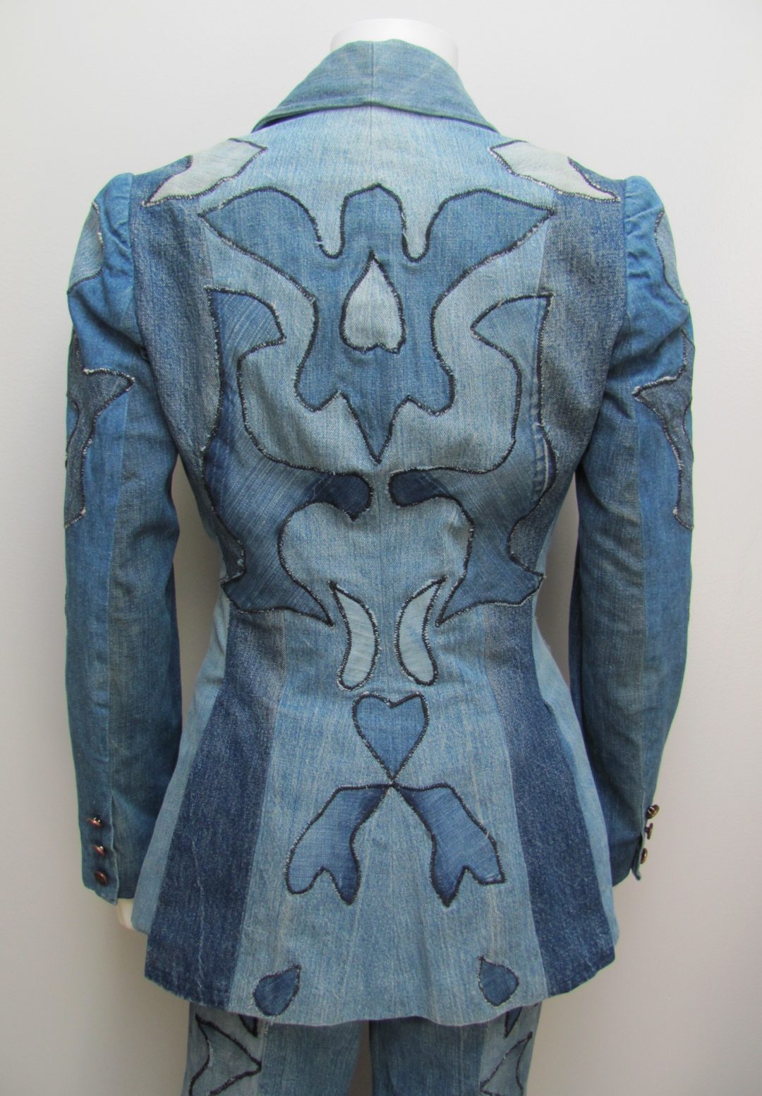 1970’s BESPOKE “Groovease” 3Pc Denim APPLIQUÉ 3Pc BELL BOTTOM SUIT ...